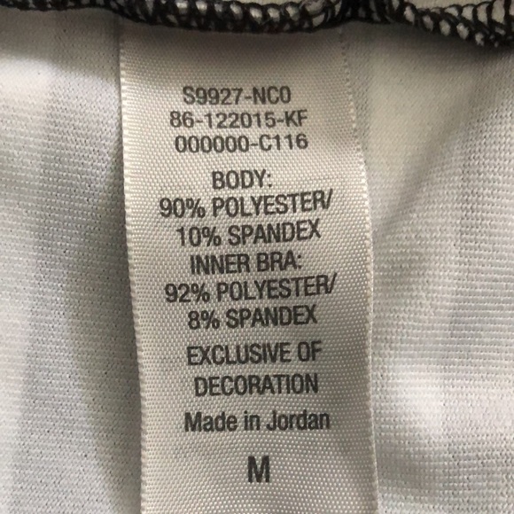 Champion Black White Stripe Racerback Built-in Bra Workout Tank size Medium - Picture 10 of 10